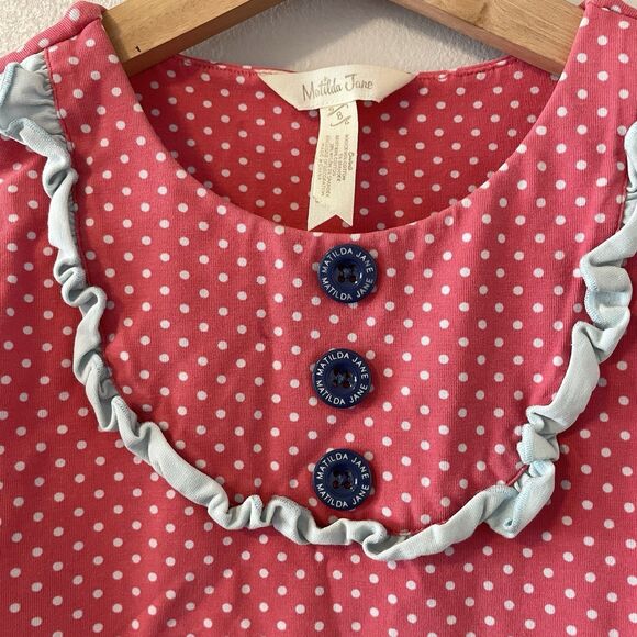 Matilda Jane Sz 8 Camp MJC Green Garden Dress Cotton Stretch - Picture 8 of 9